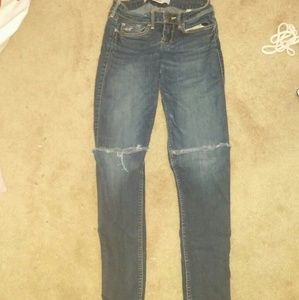 Dark Blue Jeans w/ knee rips, Hollister